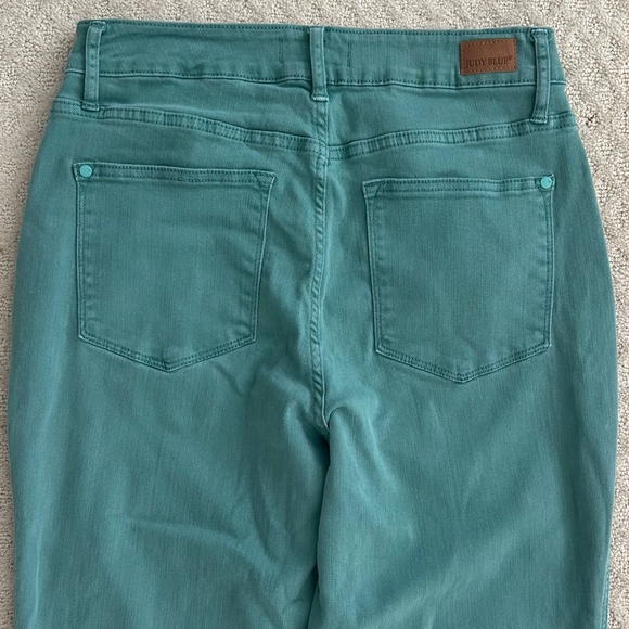 Judy Blue High Waist Garment Dyed Straight Leg Jeans Sea Green 16W Classic 90's - Picture 9 of 15